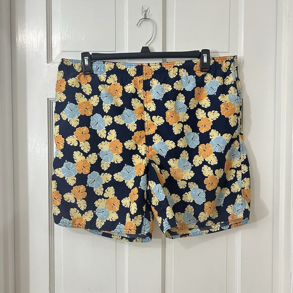 Pusser’s West Indies Men’s Swim Trunks MEDIUM Navy‎ Multi Floral - Picture 1 of 5